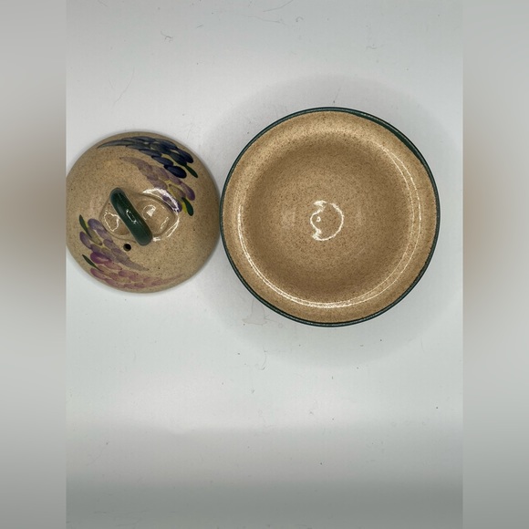 Hand Thrown Decorated Pottery / Covered Bowl Dish with Mark - 4.25” wide - Picture 4 of 4